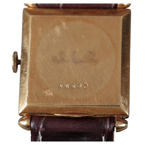 532 - JAEGER-LECOULTRE: AN 18K GOLD WRISTWATCH

with manual wind movement, silver dial, subsidiary seconds... 