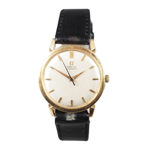 542 - OMEGA: AN 18CT GOLD WRISTWATCH

with automatic movement, silver dial, gold baton numerals, gold hand... 