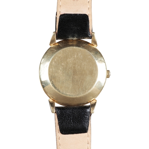 542 - OMEGA: AN 18CT GOLD WRISTWATCH

with automatic movement, silver dial, gold baton numerals, gold hand... 