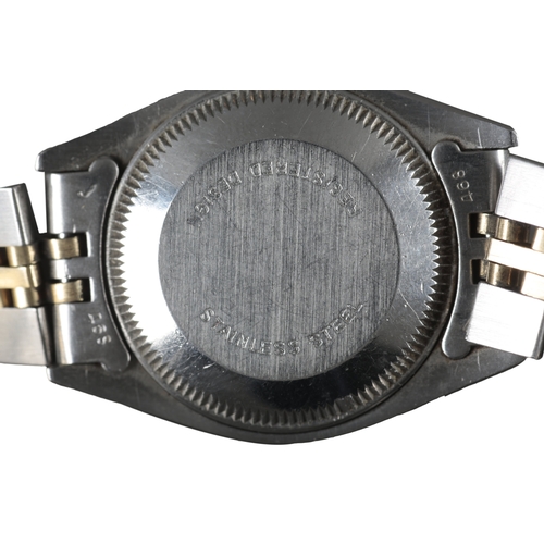 561 - ROLEX OYSTER PERPETUAL DATEJUST: A STEEL AND GOLD BRACELET WATCH

with automatic movement, gold dial... 