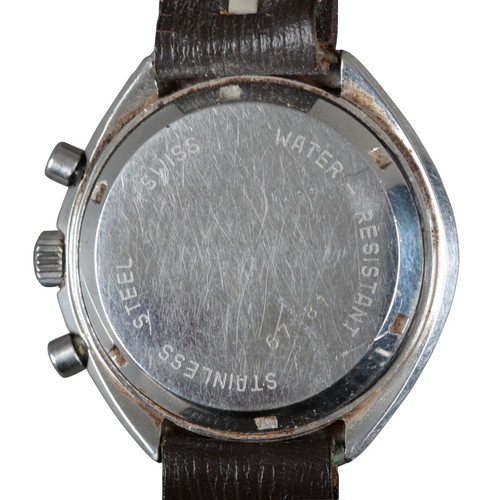 564 - ROTARY CHRONOGRAPH: A STAINLESS STEEL WRISTWATCH

with manual wind movement, blue dial, silver doubl... 