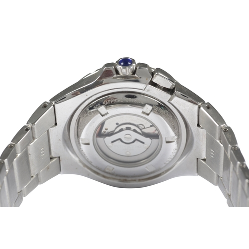 566 - SEIKO KINETIC: A STAINLESS STEEL BRACELET WATCH

with automatic movement, blue dial, silver baton nu... 
