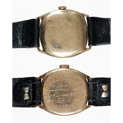 575 - VERTEX REVUE: A 9CT GOLD WRISTWATCH

with manual wind movement, silver dial, subsidiary seconds dial... 