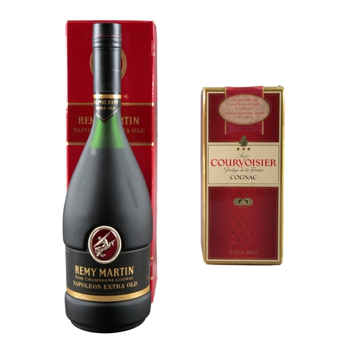 716 - REMY MARTIN NAPOLEON EXTRA OLD COGNAC

one 70cl bottle, boxed; together with Courvoisier Luxe 'Prest... 