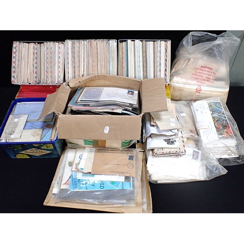 478 - LARGE ALL WORLD STAMPS ACCUMULATIONon cards, loose in boxes, a large quantity of covers with GB from... 