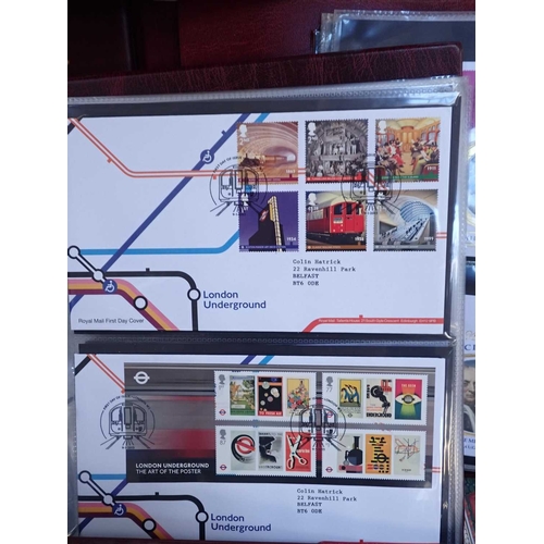 481 - GB FDC COLLECTIONin 11 volumes. Some mint sets of stamps for earlier period, from early 1970 to 2013... 