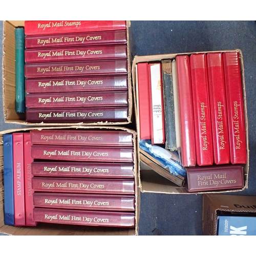 486 - MOSTLY GB STAMP COLLECTIONwith QE mint from late 1960s to circa. 2017 in 12 vols, commems and defins... 