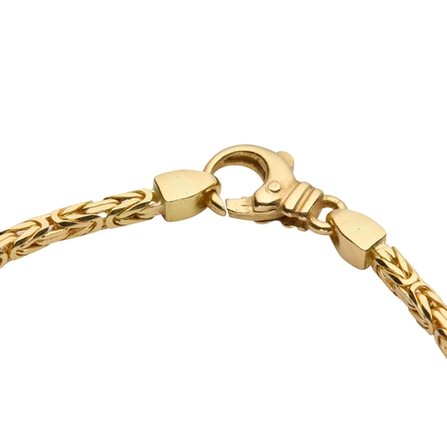 152 - AN 18CT FANCY LINK CHAIN NECKLACE stamped 750 with lobster clasp, approximately 49cm long and 25.8gr... 