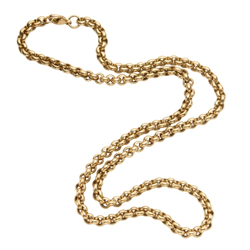 160 - A 9CT BELCHER LINK CHAIN NECKLACE the lobster clasp stamped 9K, 51cm long, approximately 43.1 grams... 