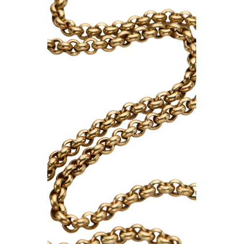 160 - A 9CT BELCHER LINK CHAIN NECKLACE the lobster clasp stamped 9K, 51cm long, approximately 43.1 grams... 