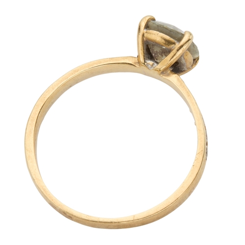 173 - A MOISSANITE SOLITAIRE RING the four claw set round brilliant cut moissanite approximately 7.2mm dia... 