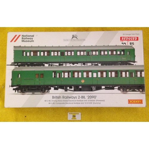 26 - HORNBY R3177 BR GREEN  2-BIL '2090' BR SR 2-BIL EMU LOCO