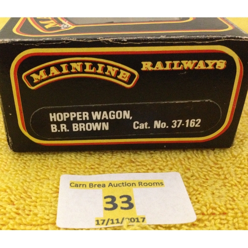 33 - MAINLINE RAILWAYS HOPPER WAGON BR BROWN CAT NO 37-162