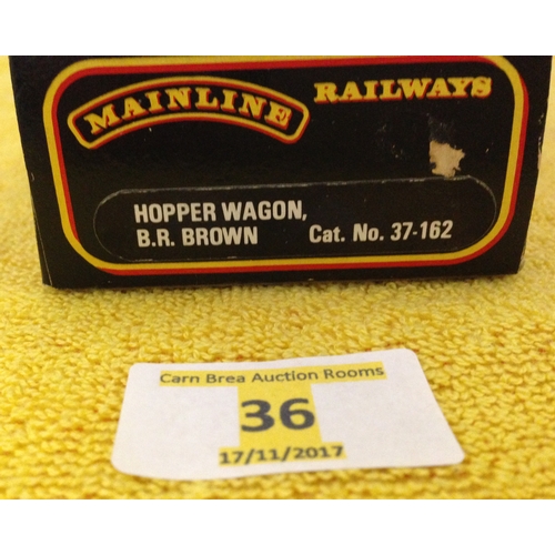 36 - MAINLINE RAILWAYS HOPPER WAGON BR BROWN CAT NO 37-162