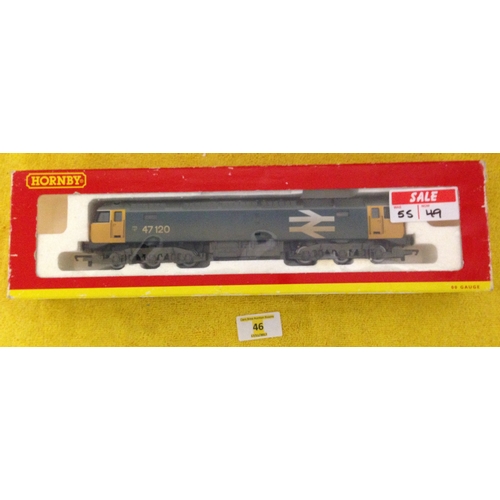 46 - HORNBY R2254 BR BLUE LARGE DIESEL ELECTRIC CLASS 47 LOCOMOTIVE '47120'