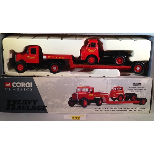 147 - Corgi classics heavy haulage 31004 Scammel articulated low loader set boxed mint condition