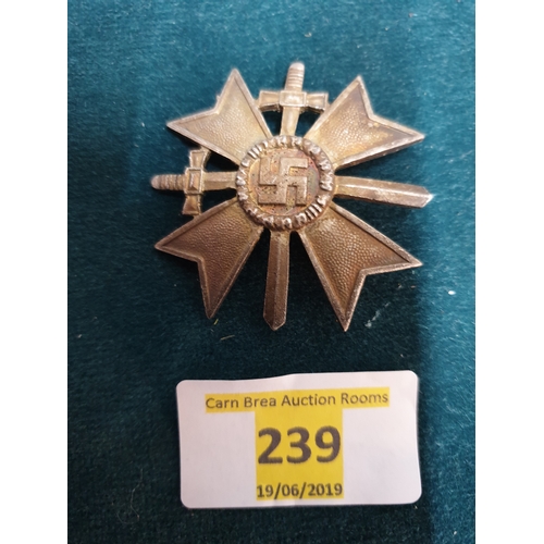 239 - WW2 1939 WAR MERIT CROSS with SWORDS