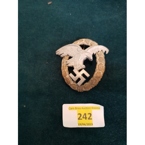 242 - German WW2 Luftwaffe Badge
----------------------------------------------------
Please note all Germ... 