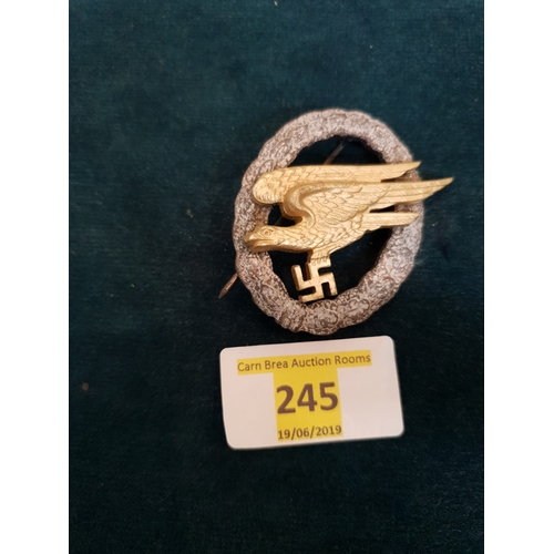 245 - WW2 GERMAN LUFTWAFFE PARACHUTE QUALIFICATION BADGE
-------------------------------------------------... 