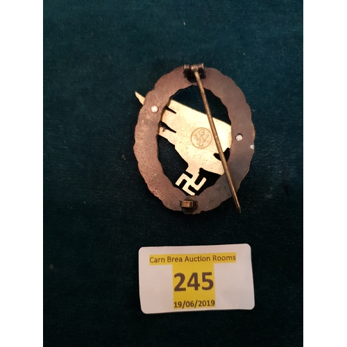 245 - WW2 GERMAN LUFTWAFFE PARACHUTE QUALIFICATION BADGE
-------------------------------------------------... 