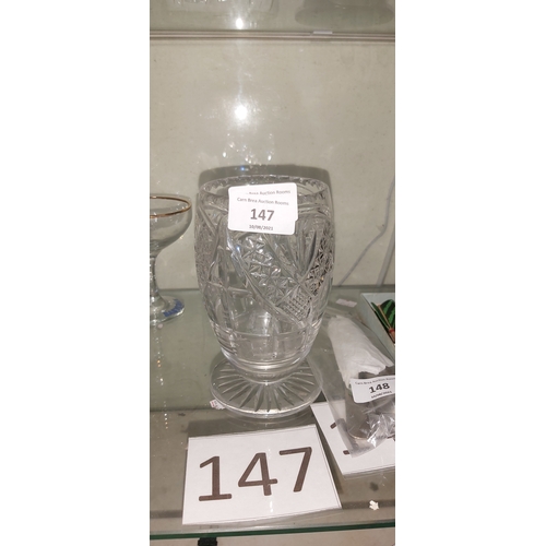 147 - Vintage Lead crystal vase by Tudor