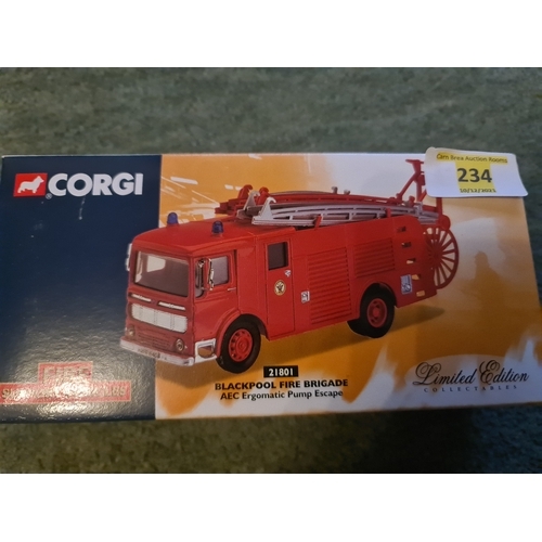 234 - CORGI FIRE SUPPORT AEC ERGOMATIC PUMP ESCAPE - BLACKPOOL SCALE 1:50 No. 21801