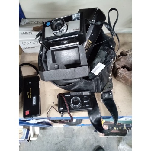 57A - vintage camera bag & cameras etc