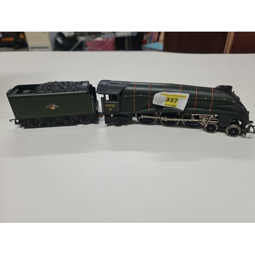 337 - Oo gauge BR green A4 4-6-2 mallard weatherd 60022