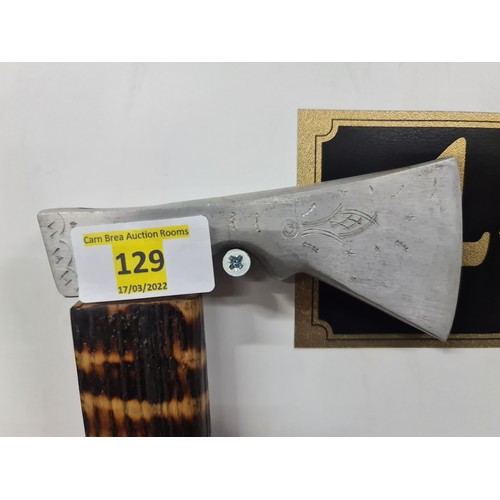 129 - Vintage Axe Head pit stick