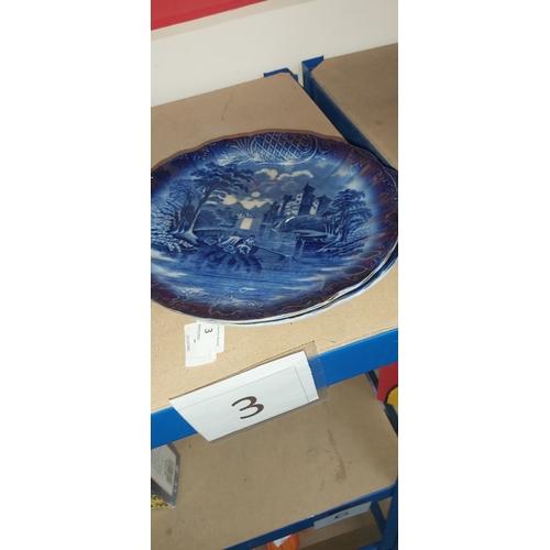 3 - 2 x Blue Plates