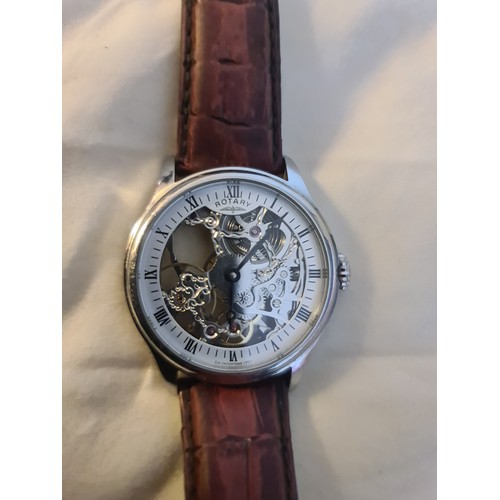 398A - Rotary Gents Manual Wind Skeleton Watch GS02521/06 - 100m