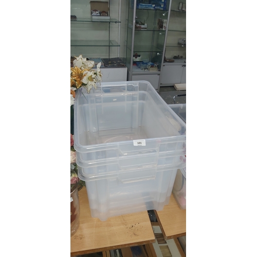 101 - 3 plastic tubs