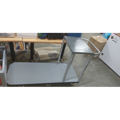 94 - commercial galvanised 6 wheel trolley/2 stages