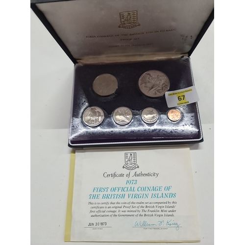 74 - 1973 British Virgin Islands First Day coinage Set of 6 Proof Coins