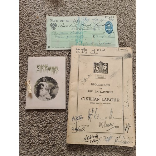 118 - 1940s St Ives bank cheque and other signed 1940s booklet.