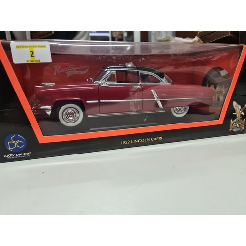 2 - 1952 Lincoln Capri Red Diecast Car By Road Signature 1/18 Scale In Box Mint