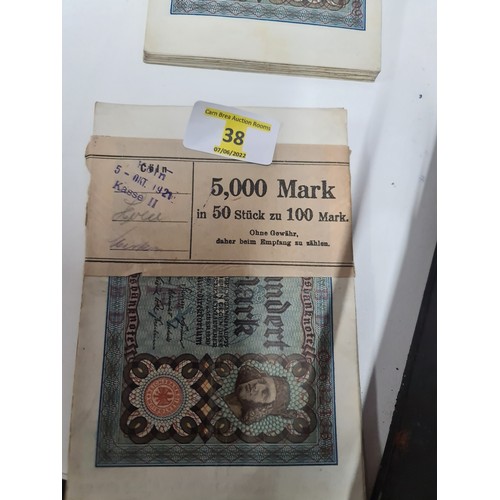 38 - 50 x German mark notes