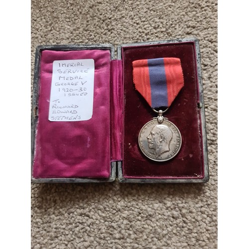 104 - WW1 British George V Imperial Service Medal, 1920-31 Issued to Richard Edward Stephens