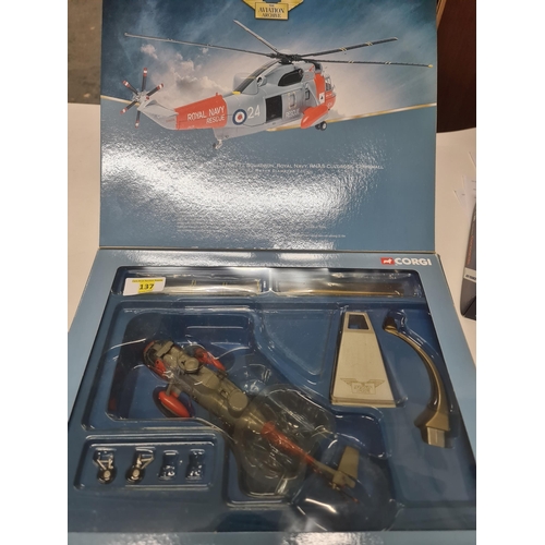 137 - CORGI DIECAST WESTLAND SEA KING HELICOPTER RNAS CULDROSE AA33406 1/72