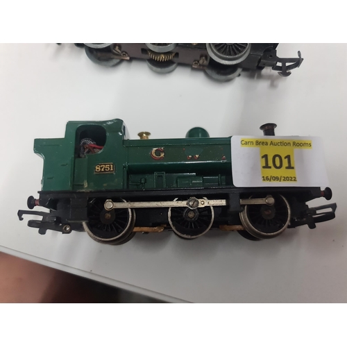 101 - Hornby 00 Gauge GWR 57XX Class 0-6-0T Pannier Steam Tank Loco 8751- GWR Green