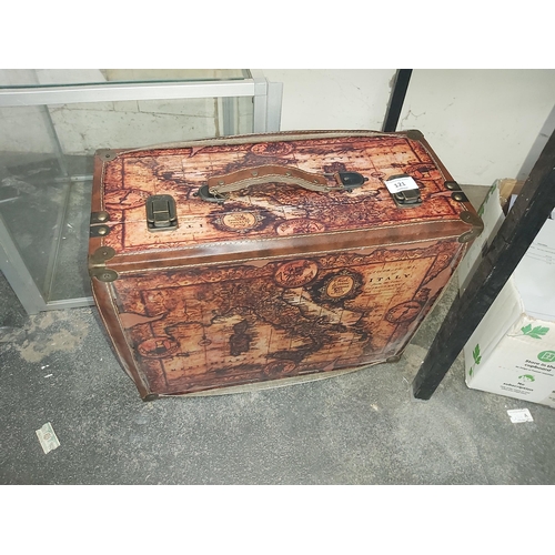 121 - Storage box with old treasure map decoration