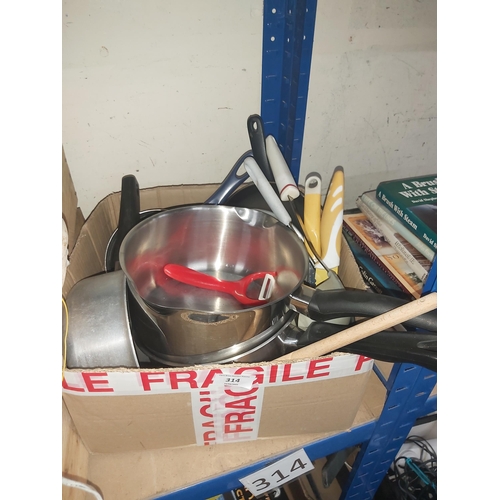 314 - saucepans & kitchen utensils