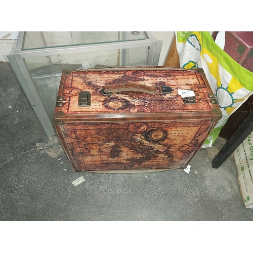 121 - Storage box with old treasure map decoration