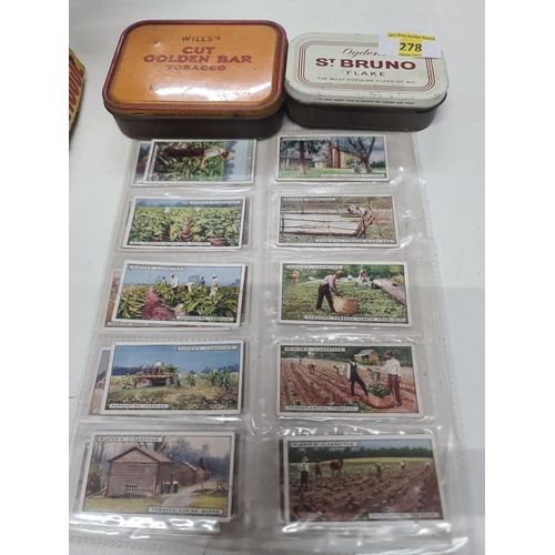 278 - set cigarette cards & old tins