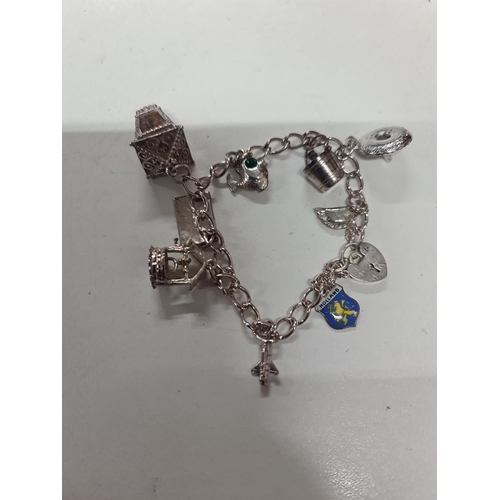 41a - Silver charm bracelet 28g