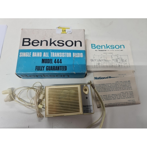 14 - VINTAGE BENKSON POCKET RADIO AM(MW)- BAND FROM THE 1960S-1970s