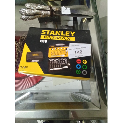 140 - New Stanley 39pc Ratchet Set