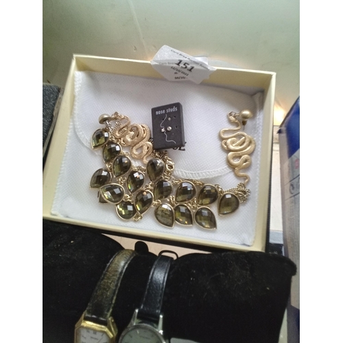 151 - necklace, earrings, studs