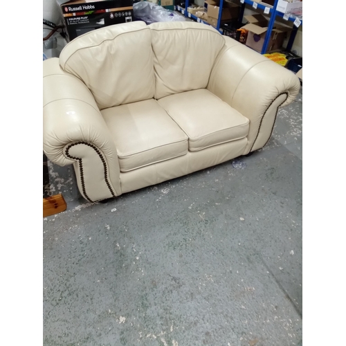 420 - Two seater leather settee