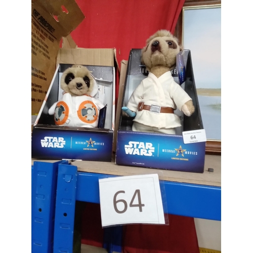 64 - 2 starwars meerkats boxed